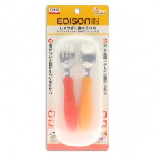 EDISON 盒裝不鏽鋼叉匙組-黃/橙